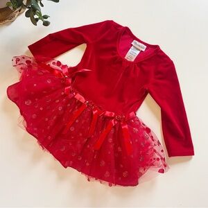 Bonnie Jean Red Velour Tulle Holiday Dress | 2T